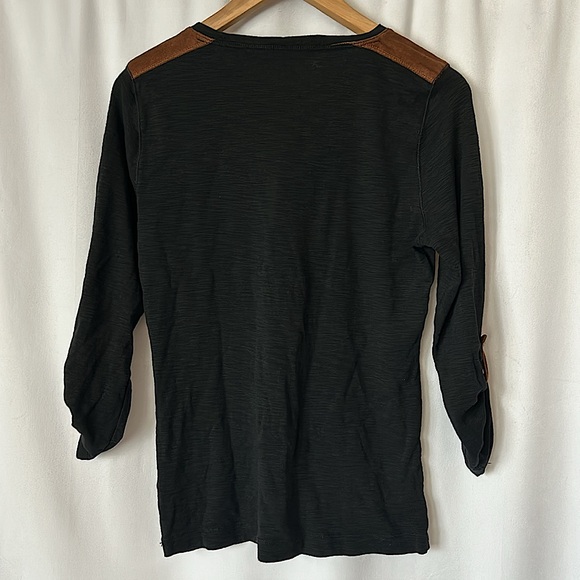 Lauren Ralph Lauren Black Long Sleeve Button Front Shirt Top **Size M** 🌺🌺 - Picture 2 of 5